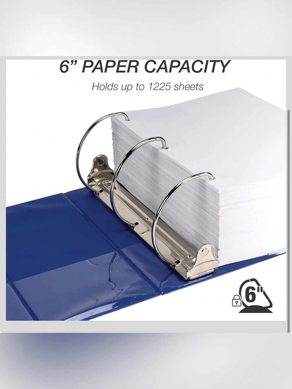 New Open Box Samsill Durable 6 Inch Binder, Locking D Ring Binder, Customizable
